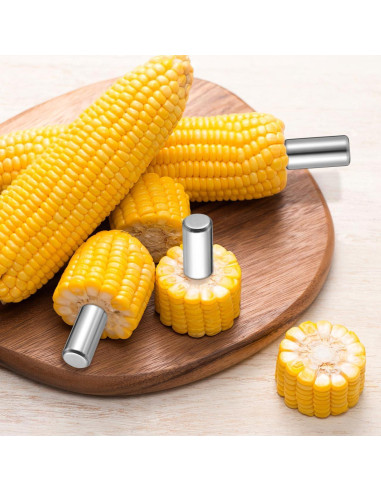 Tenedores de Maíz Reutilizables PRETYZOOM Acero Inoxidable 10pcs