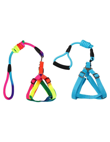 Juego de 2 Arnés y Correa Ajustable para Cerdo Mini TTMIMIK Juego de 2 Arnés y Correa Ajustable para Cerdo Mini TTMIMIK