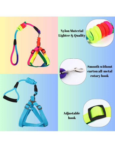 Juego de 2 Arnés y Correa Ajustable para Cerdo Mini TTMIMIK