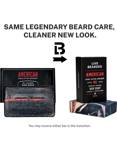 Jabón Natural Live Bearded para Hombres - 3 Barras de 142g