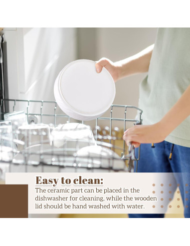 Calentador de Tortillas SiliFine Cerámica 24.89 cm con Tapa de Madera