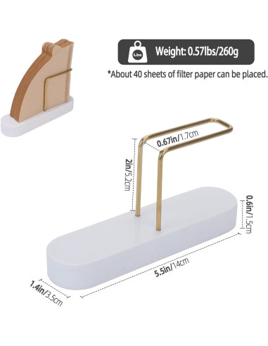 Soporte para Filtros de Café MARBODARY de Mármol Blanco