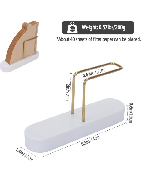 Soporte para Filtros de Café MARBODARY de Mármol Blanco