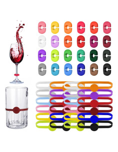 Marcadores de Copas de Vino Honeydak 48 Piezas Silicona