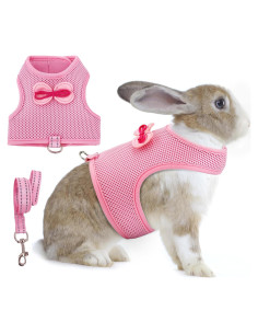 Arnés Ajustable AIITLE para Conejos y Mascotas Pequeñas Rosa
