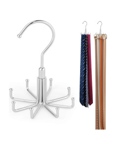 Perchero de Corbatas y Cinturones ZEDODIER 8 Ganchos Plata