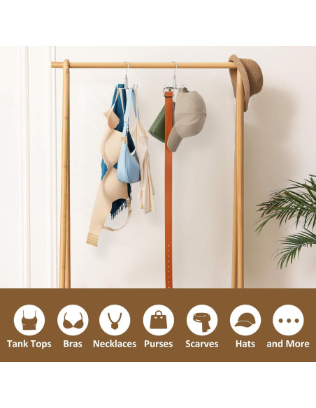 Perchero de Corbatas y Cinturones ZEDODIER 8 Ganchos Plata