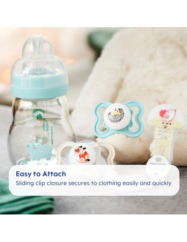 Clips para Chupetes MAM - Paquete de 2, Ajuste Universal