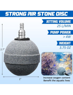 Reginary 10 Piedras de Aire para Acuario 5.08 cm Difusor Oxígeno 2