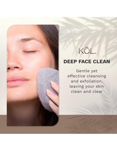 Esponjas Exfoliantes Faciales KOL - 12 Unidades Infundidas con Carbón