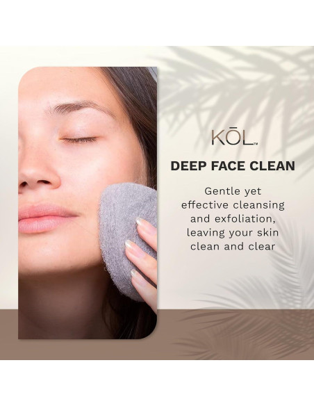 Esponjas Exfoliantes Faciales KOL - 12 Unidades Infundidas con Carbón