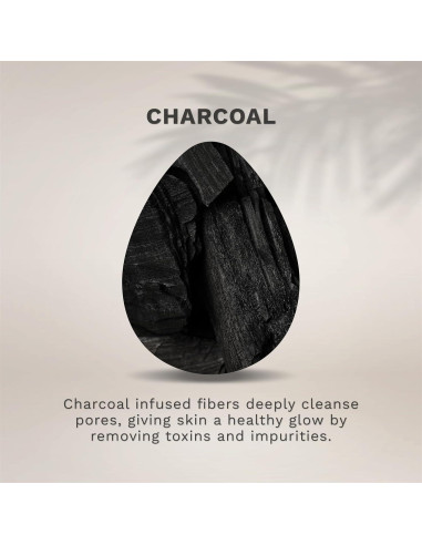 Esponjas Exfoliantes Faciales KOL - 12 Unidades Infundidas con Carbón