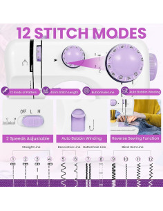 Máquina de Coser Buvnatep SM-505A 12 Puntadas LED 2.39kg 2