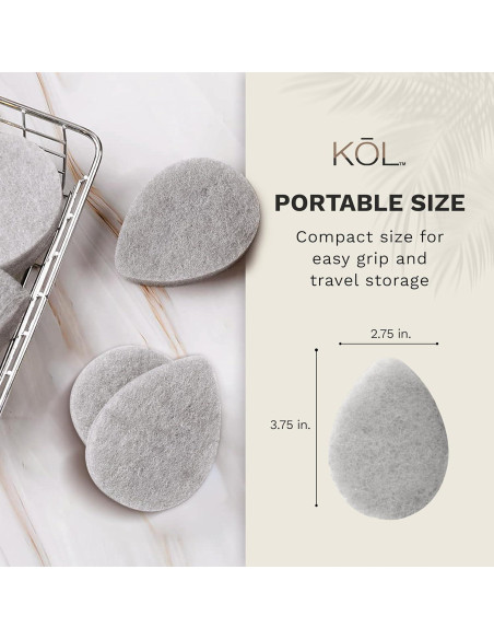 Esponjas Exfoliantes Faciales KOL - 12 Unidades Infundidas con Carbón