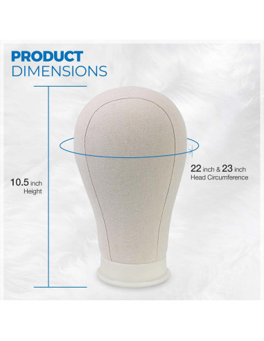 Cabeza de Lienzo Beauty Trendz 22" para Pelucas - Soporte Duradero
