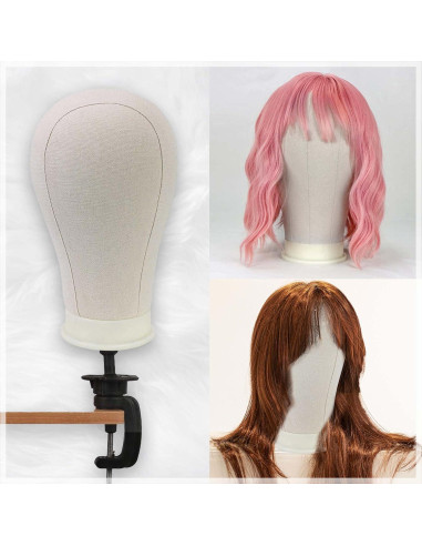Cabeza de Lienzo Beauty Trendz 22" para Pelucas - Soporte Duradero