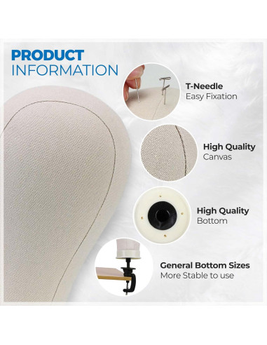 Cabeza de Lienzo Beauty Trendz 22" para Pelucas - Soporte Duradero