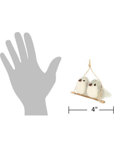 Adorno de Navidad Pareja de Pájaros de Fieltro 10.16cm 2
