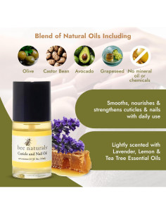 Kit de Aceite para Uñas y Cutículas Bee Naturals - Fortalecedor con Vitamina E y Aromaterapia 2