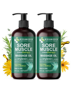 Aceite de Masaje Kesmedik 236.6 ml - Alivio Muscular con Árnica y Eucalipto
