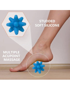 Bola de Masaje de Silicona con Picos 8 cm AEIKINISIS Azul 2