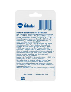 Inhalador Nasal Vicks Procter & Gamble, 2 Unidades, Aroma Mentol 2