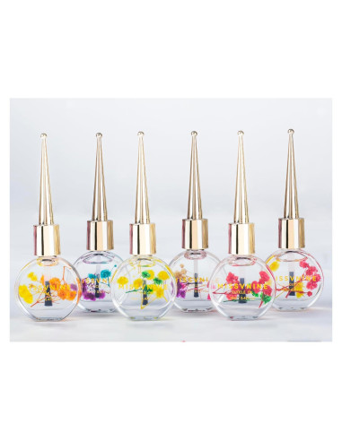 Aceite de Cutícula MISSVNINE 6 Pack con Vitamina E y Flores