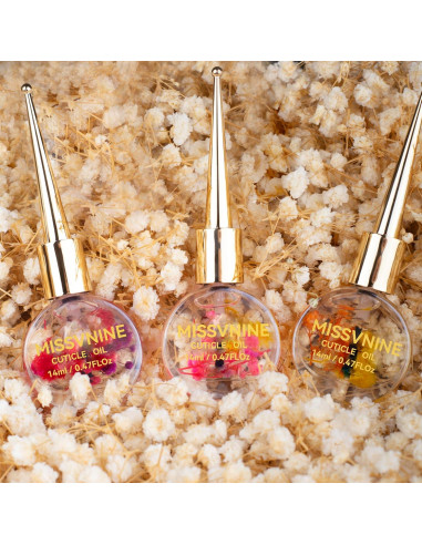 Aceite de Cutícula MISSVNINE 6 Pack con Vitamina E y Flores