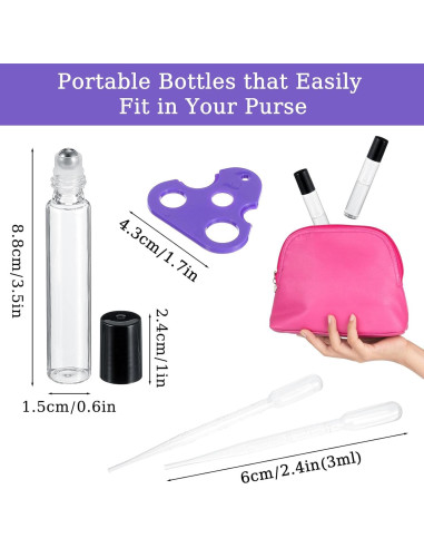 Paquete de 48 Botellas Rodantes Vidrio 10ml Abeillo