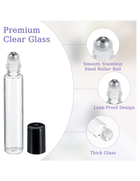 Paquete de 48 Botellas Rodantes Vidrio 10ml Abeillo