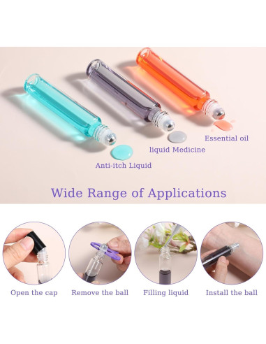 Paquete de 48 Botellas Rodantes Vidrio 10ml Abeillo