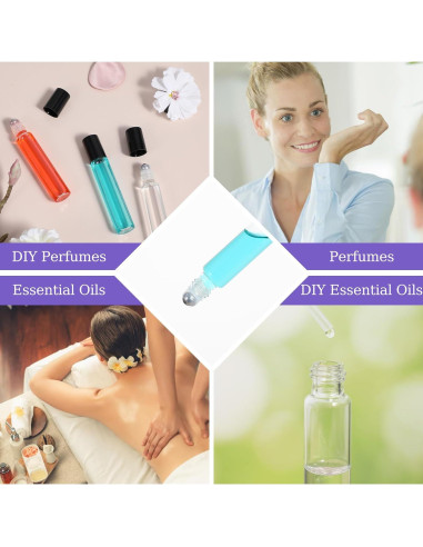 Paquete de 48 Botellas Rodantes Vidrio 10ml Abeillo