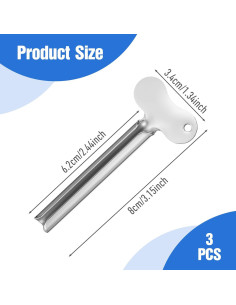 Exprimidor de Tubos de Pasta de Dientes Mabor - 3 Piezas Acero Inoxidable 2