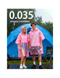 Ponchos desechables de lluvia KAshack rosa 10 unidades 2