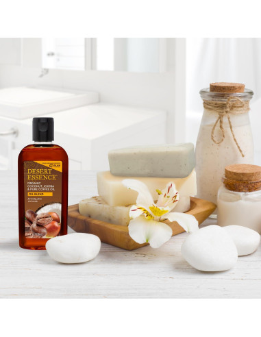Aceite Orgánico de Coco, Jojoba y Café Desert Essence 113g