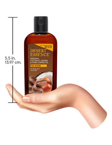 Aceite Orgánico de Coco, Jojoba y Café Desert Essence 113g