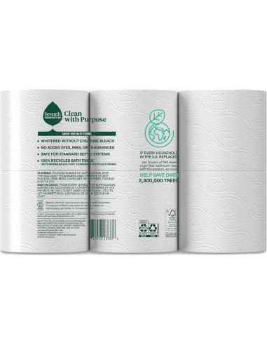 Papel Higiénico Reciclado Seventh Generation 12 Rollos 2 Capas
