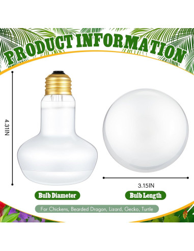 Bombillas de Calor 75W Retisee para Reptiles - Pack de 4