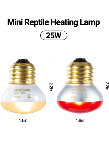 Lámpara Doble para Reptiles REPTIZOO 25W UVA Infrarroja
