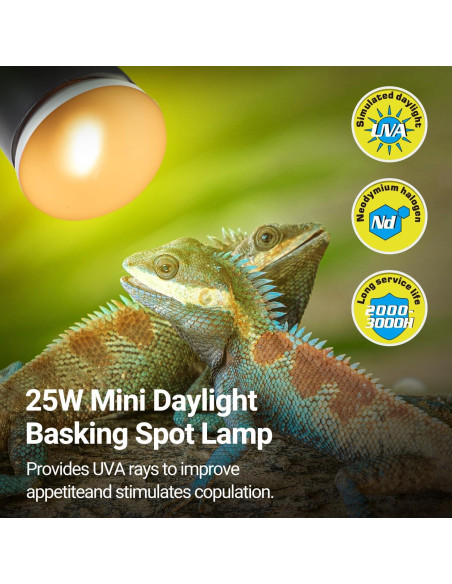 Lámpara Doble para Reptiles REPTIZOO 25W UVA Infrarroja