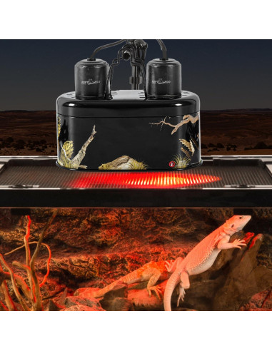 Lámpara Doble para Reptiles REPTIZOO 25W UVA Infrarroja