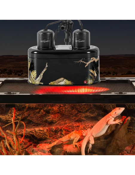 Lámpara Doble para Reptiles REPTIZOO 25W UVA Infrarroja