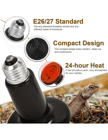 Lámpara de Calor Cerámico NEPTONION 100W para Reptiles