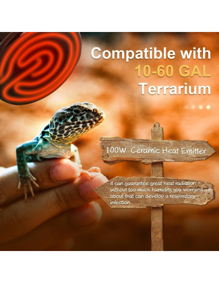 Lámpara de Calor Cerámico NEPTONION 100W para Reptiles