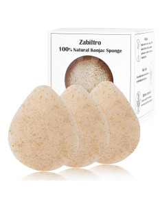 Esponjas Faciales de Konjac Waterdrop con Nuez - 3 Piezas