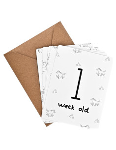 Tarjetas de Hitos Mensuales para Bebés - 16 Carteles Doble Cara