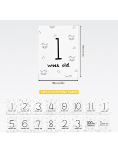 Tarjetas de Hitos Mensuales para Bebés - 16 Carteles Doble Cara 2