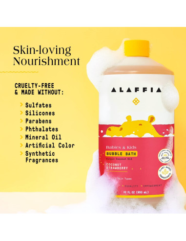 Baño de Burbujas para Bebés Alaffia Coco Fresa 2x946ml