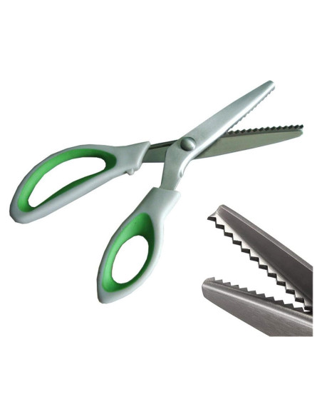 Tijeras de Pinking JISTL Verde 24.1 cm Acero Inoxidable