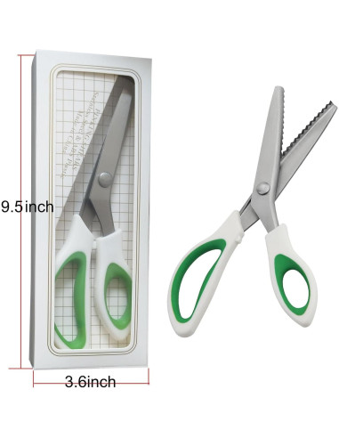 Tijeras de Pinking JISTL Verde 24.1 cm Acero Inoxidable